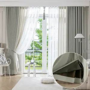 [지나송]어반 더블레이어 방한 암막커튼+내추럴코디+화이트코디+커튼봉(대형)