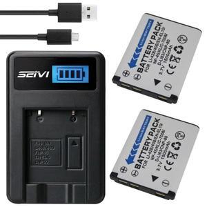 Fujifilm FinePix JV100 디지털 카메라용 배터리(2팩) + USB 충전기