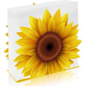 테이블용 해바라기 냅킨 홀더 금속 칵테일 봄 여름 꽃 종이 수납 레스토랑 주방 파티용 빈티지 티슈 디스펜서