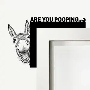 미구무투 도어 데코 재미있는 벽 아트 우드 - 똥 싸고 있나요 빈티지 욕실 포스터 아파트나 집을 위한