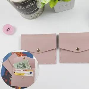 휴대 신분증 똑딱이 4포켓 사원증 카드지갑 연보라)1P 신분증지갑 가죽지갑 휴대용지갑