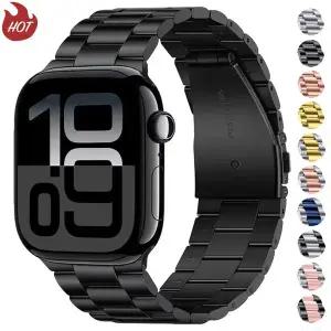 애플 워치 밴드용 스트랩 44mm 40mm 45mm 41mm 49mm 38mm 42 45mm 스테인리스 스틸 워치밴드 iWatch 시리즈