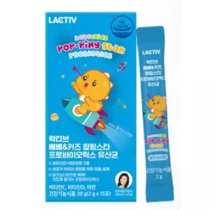 (정품) 락티브 베베키즈 팝핑스타 프로바이오틱스 유산균 성분배합 15포, 1개