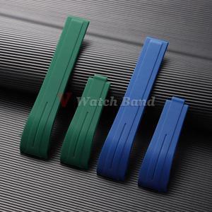 롤렉스 DAYTONA SUBMARINER 요트 마스터 GMT Explorer 손목 밴드 고무 스포츠 팔찌 용 20mm 21mm 22mm 곡선