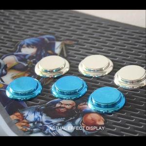 아케이드 기계 게임용 10 개/몫 크롬 도금 24mm/30mm 푸시 버튼 내장 마이크로 스위치 Mame Jamma 부품