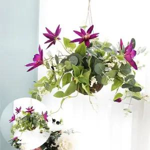 꽃장식 보라색 꽃이 포인트인 야자 플로라 볼 가렌더