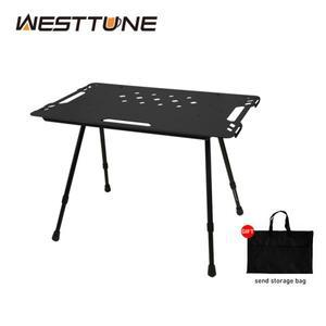 WESTTUNE 캠핑 IGT 테이블 경량 알루미늄 합금 접이식 책상 다기능 야외 BBQ 피크닉 전술