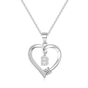 로마반 발렌타인데이 선물 - 스털링 실버 이니셜 하트 펜던트 목걸이, 여성 및 소녀를 위한 우아한 보석, 여자친구, 아내, 생일 선물을 받은 어머니를 상자 완벽한