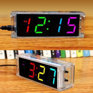 DIY 여러 가지 빛깔의 디지털 튜브 시계 전자 키트 51 마이크로 컨트롤러 다기능 부품 학교 용접