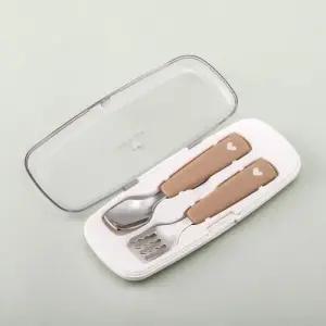 락앤락 유아 휴대용 리틀럽 스텐 스푼포크 세트 자기주도 이유식