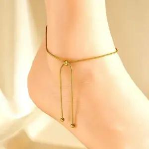 써지컬스틸 뱀줄발찌 길이조절 여자패션발찌 써지컬발