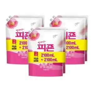 피죤 섬유유연제 핑크로즈 리필 2.1L 6개