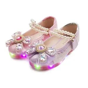 풋풋 펄리본 하트 LED 아동 여아구두