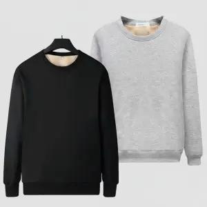 융털기모 무지 라운드 긴팔티 남녀공용 보온 맨투맨 4사이즈