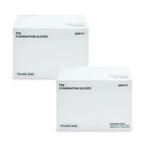 가주 더블세이프 TPE 진료용 글러브 M/L/XL 200매입 x2개 일회용 위생장갑 수술 조리용 다용도