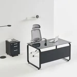 아트박스/티에스퍼니처 TS 데임 유리 A형 책상 1600x800