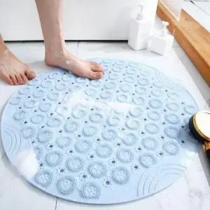 (색상 그레이)욕실 미끄럼방지 매트 화장실 흡착식 원형 바닥 패드