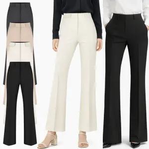 여성 슬랙스 세미 부츠컷 바지 링클프리 스판 밴딩 봄 가을 여자 정장바지 9부 10부 빅사이즈