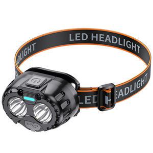 엘마운틴 모션센서 초경량 충전식 LED헤드랜턴 텔루스+안전모 클립4P 낚시 등산