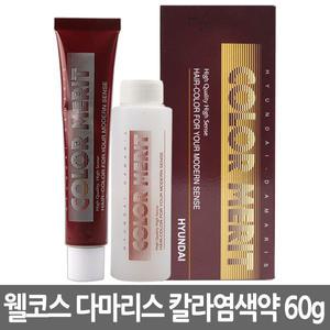 웰코스 현대 다마리스 칼라 메리트 염색약 60g/전문가용/로레알/웰라/마지렐/새치커버