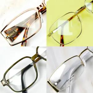 ENA 국산 긱시크 메탈 카본 아세테이트 뿔테 빅사이즈 남녀공용 안경 레트로 안경테