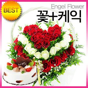 [초특가 예쁜꽃바구니 BEST] [꽃+케익]·전국2시간배송/생일선물·기념일·프로포즈·축하선물/꽃배달