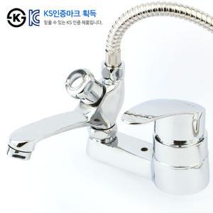 세면기 샤워 겸용 수전 R1-460 욕실 샤워기 수도 꼭지 교체 세면대 원홀 연결 화장실