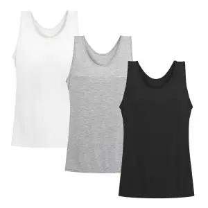 아이엠속옷 밤부 여성 런닝 3P 레이어드 이너나시 민소매 메리야스