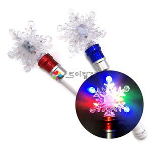 LED 겨울 회전 요술봉  눈꽃 라이트 업 왕국 공주 코스프레 학예회 콘서트 연말