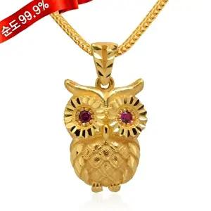 [골드모아]여자 순금 목걸이 15g 24K [부엉이 루비큐]