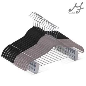 [MF매직하우스] 고리회전형 벨벳 멀티 집게 바지걸이 옷걸이 겸용 그레이 10P