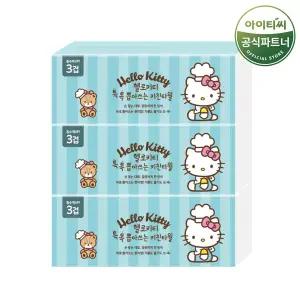 헬로키티 뽑아쓰는 키친타올 톡톡 (100매x3개) 1팩 총3개
