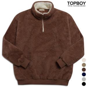 양털 오버핏 목배색 아노락 맨투맨 (MD277)