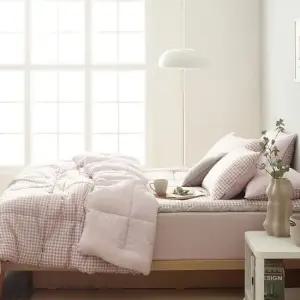 [자자홈]체크 쎄미마이크로 침구풀세트Q차렵Q+요토퍼Q+홑매카Q+베카5070_2장