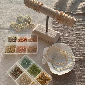 샤론델 그라데이션 비즈반지 만들기 세트 7종 레드 블루 그린 골드 바다 사파이어 론델만