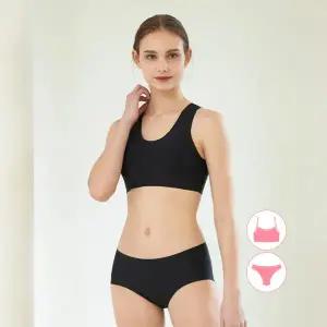 [아웃도어스/베이직 엘르]베이직스킨 여성인 X백 래쉬가드이너 브라+팬티 수영복세트 BEL-S247K