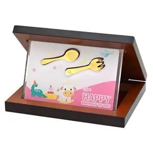 [골드모아]순금 금수저 포크 세트 상패 7.5g 24K 첫돌 백일 기념 선물