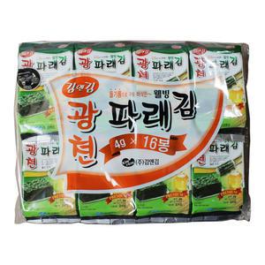 김앤김 광천김 파래김 도시락김 4g 16봉 1개 구운김 조미