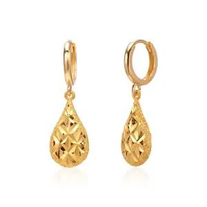 [한국금다이아몬드] 여자 순금 드롭 귀걸이 물방울 컷팅 24K 3.75g 18k링