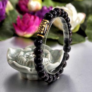 [만자몰]벽조목 광명진언 12지 불교염주팔찌