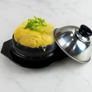 국내산 폭탄 계란찜기 스텐뚜껑+뚝배기+받침 세트 소자 (1~2인용,폭탄계란찜)