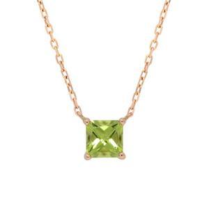 [다미젬] 14k 8월 탄생석 페리도트 스퀘어 목걸이