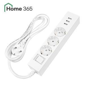홈365 국산 USB 3포트 과부하차단 멀티탭 3구 1.5m / 3A USB 멀티콘센트
