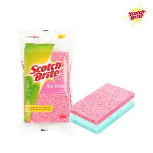 3M REC-2F 항균 천연펄프 수세미 2p