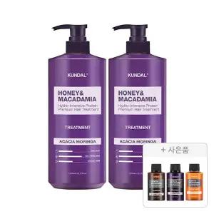 쿤달 네이처 트리트먼트 아카시아모링가 1058ml, 2개+증정(샴푸 일랑일랑 100ml+트리트먼트 일랑일랑 100ml+바디워시 일랑일랑 100ml 각 1개 (총 3개))