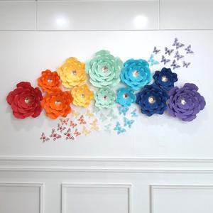 [완제품]레인보우 페이퍼플라워 자이언트플라워 졸업식포토존 입학식 행사장식 환경구성