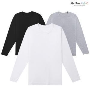 국내제작 코마사 순면100% 긴팔티 남자 여자 기본티 무지티 긴팔 티셔츠 라운드 면티 빅사이즈 / XS~7XL