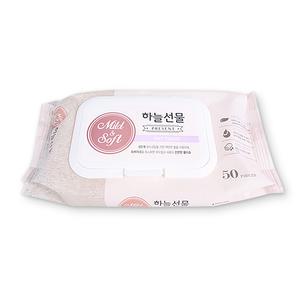 하늘선물물티슈(50매 캡형) 아기 유아 신생아 물티슈50매 대용량 휴대용