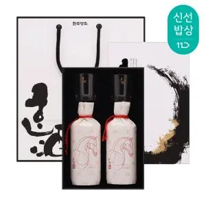 [품질보장] 한주양조 26년 붉은말에디션 한주 25도세트 360mlx2 전용잔 2