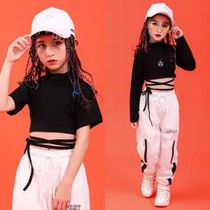 [삐삐네옷가게] 여아 주니어 캔디블랙 크롭티셔츠 트레이닝 팬츠 상하